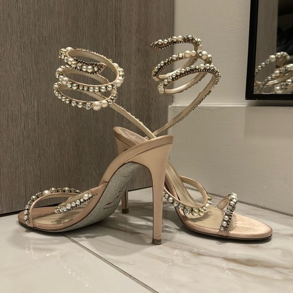 Rene Caovilla Aika Pearl Nude Heels - Picture 6 of 8